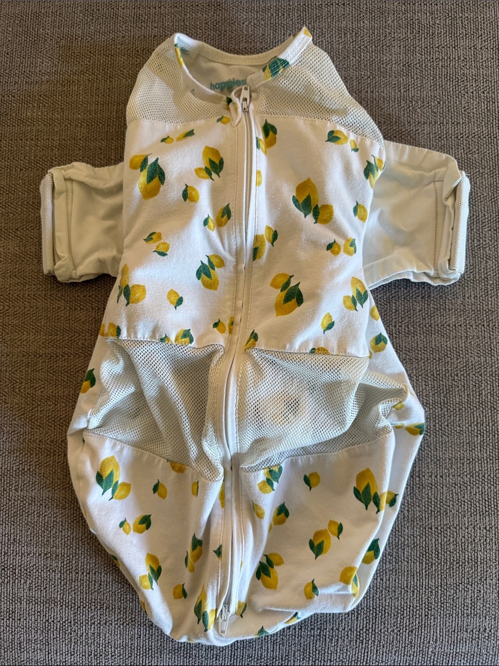 Love To Dream Sleep Sack in White with Yellow Lemon Print